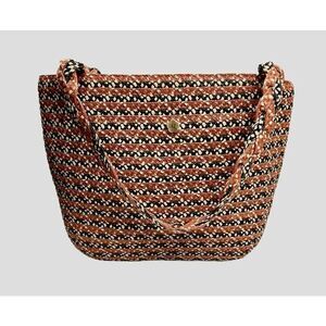 Eric Javits Red White Blue Woven Straw Tote Bucket Purse Shoulder Bag Beautiful